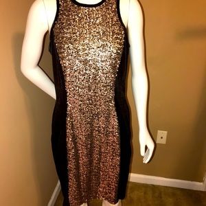 Black velour w/ gold sequin Dress